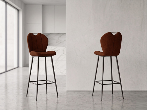 Lot de 2 tabourets hauts BARI en tissu