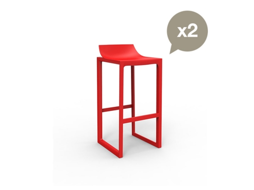 Lot de 2 tabourets hauts d'intérieur ou extérieur, fabrication espagnole