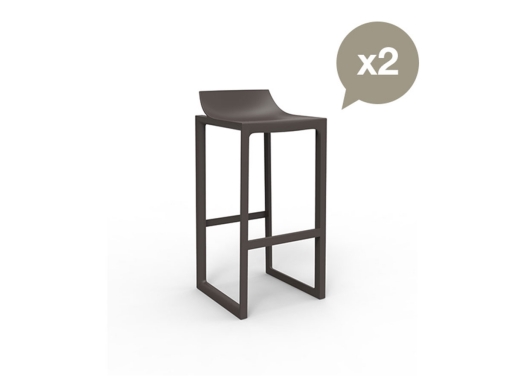 Lot de 2 tabourets hauts d'intérieur ou extérieur, fabrication espagnole