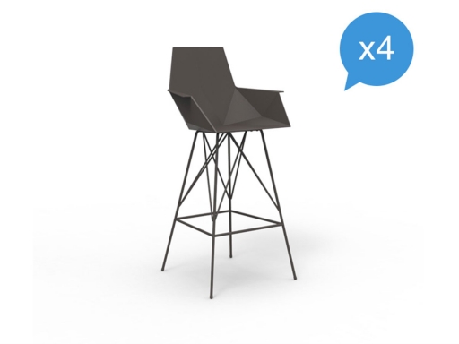 Lot de 4 chaises hautes ROSACE avec accoudoirs