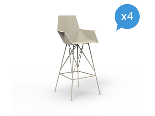 Lot de 4 chaises hautes ROSACE avec accoudoirs