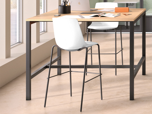 Tabouret haut RYAN avec repose pieds, fabriqué en France