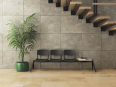 Deskissimo - Banc d'accueil STAY en polypropylène avec tablette en bois