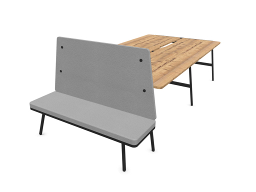 Banc PILEO pour table et bench FLEXY, fabriqué en France