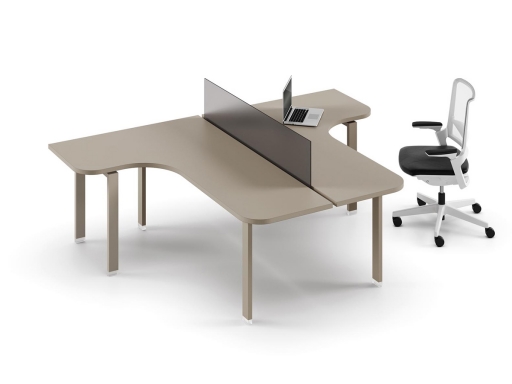 Bureau 2 personnes KELSO LINE avec retour et cloisonnette