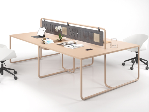 Bureau bench 4 personnes iTAQ, design avec rangement