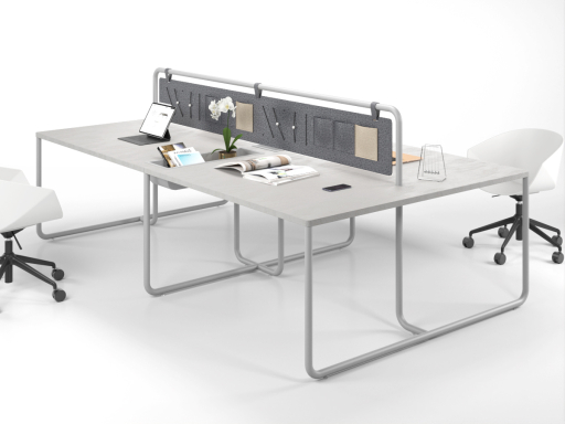 Bureau bench 4 personnes iTAQ, design avec rangement