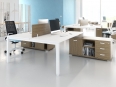 Deskissimo - Bureau bench 2 personnes AKKA sur crédences avec cloisonnette