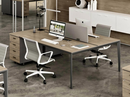 Bureau partagé 2 personnes DEKART sur caissons latéraux