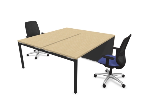 Bureau partagé 2 personnes avec armoires de rangement