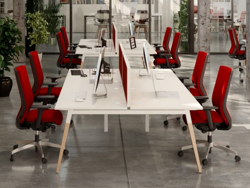 Bureau bench 4 personnes DÉBAT, fabriqué en France