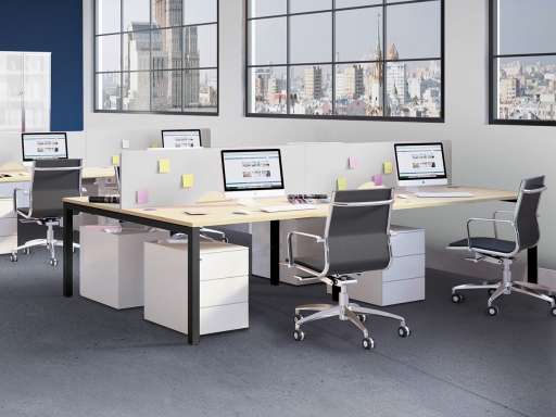 Bureau partagé 4 personnes profondeur 70cm, made in France