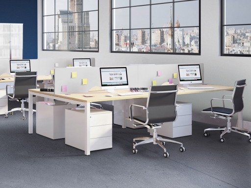 Bureau partagé 4 personnes profondeur 70cm, made in France