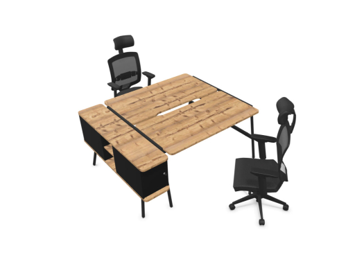 Bureau bench 2 personnes FLEXY avec caisson P70 cm