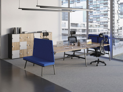 Bureau bench 4 personnes FLEXY, fabriqué en France