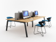 Normatic - Pack bureau bench 4 personnes HERITAGE P70 + cloisons en stock