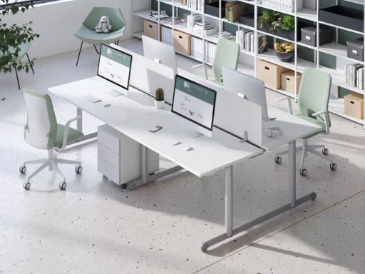 Bureau partagé 4 personnes, design