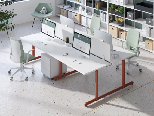 Bureau partagé 4 personnes, design