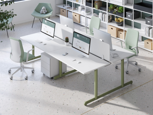 Bureau partagé 4 personnes, design