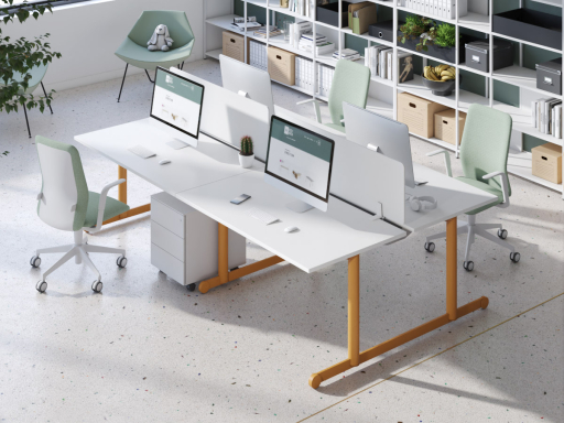 Bureau partagé 4 personnes, design