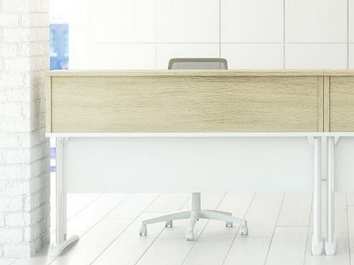 Bureau d'accueil contemporain bicolore pas cher, fabriqué en Espagne