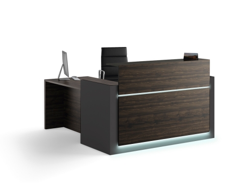 Banque d'accueil design HORIZON en angle