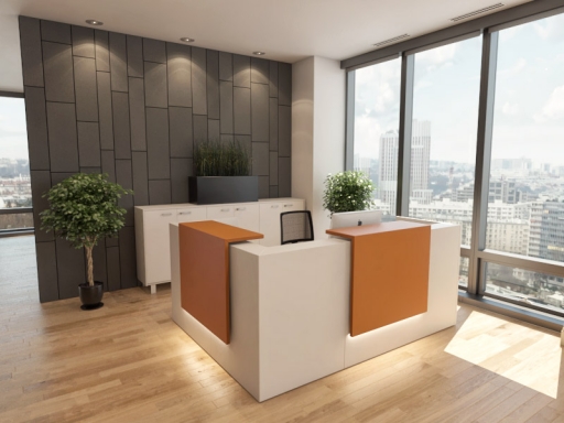 Bureau d'accueil en angle pratique