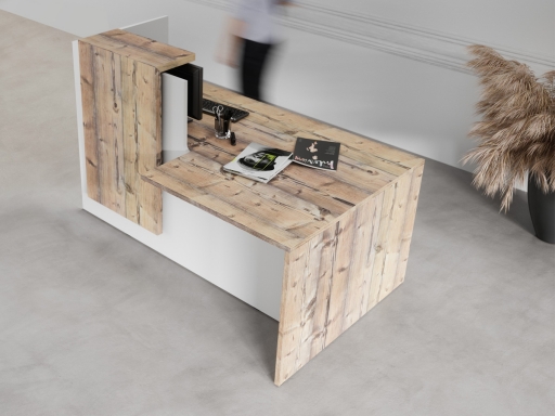 Bureau d'accueil AMBIANCE Lite avec PMR design, fabriqué en France