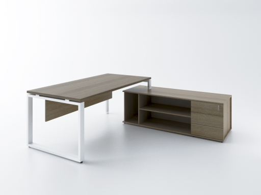 Bureau de direction en angle KELSO SQUARE avec meuble de rangement