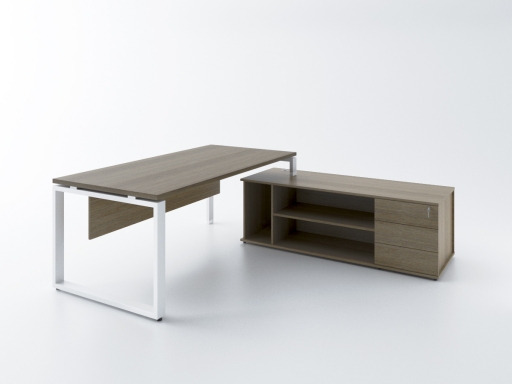 Bureau direction verre blanc laqué Cubeglass. Achat/vente