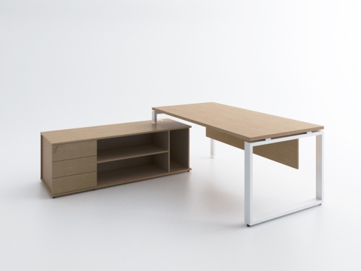 Bureau de direction en angle KELSO SQUARE avec meuble de rangement