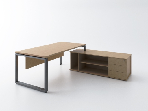 Bureau de direction en angle KELSO SQUARE avec meuble de rangement