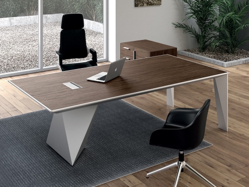 Bureau de président BOSTON en bois et aluminium