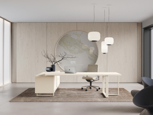 Bureau de direction avec rangement bas, fabrication italienne