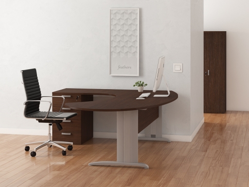 Bureau de direction Compact ovale avec caisson