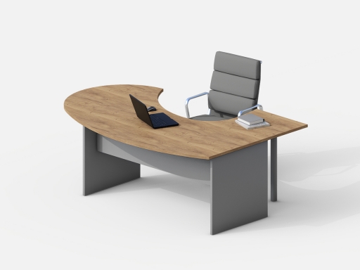 Bureau de direction contemporain compact XL
