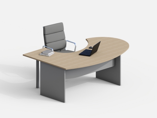 Bureau de direction contemporain compact XL