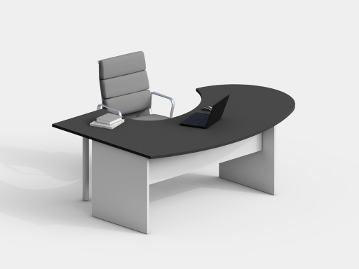 Bureau de direction contemporain compact XL