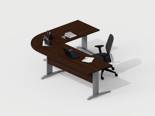 Bureau avec retour DESKISSIMO, gamme CORPORATE. Fabriqué en ESPAGNE.