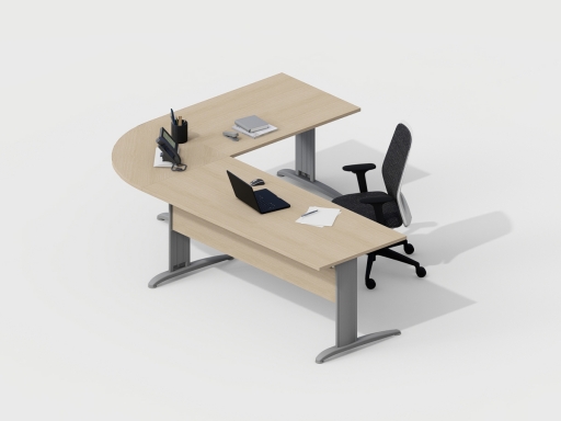 Bureau avec retour DESKISSIMO, gamme CORPORATE. Fabriqué en ESPAGNE.