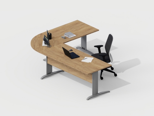 Bureau avec retour DESKISSIMO, gamme CORPORATE. Fabriqué en ESPAGNE.