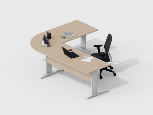 Bureau avec retour DESKISSIMO, gamme CORPORATE. Fabriqué en ESPAGNE.