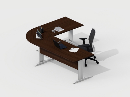 Bureau avec retour DESKISSIMO, gamme CORPORATE. Fabriqué en ESPAGNE.