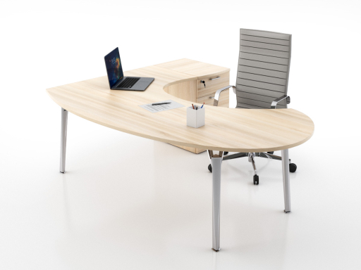 Bureau de direction Compact ovale avec caisson