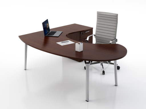 Bureau de direction Compact ovale avec caisson