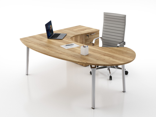 Bureau de direction Compact ovale avec caisson