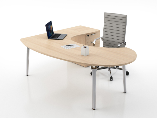 Bureau de direction Compact ovale avec caisson
