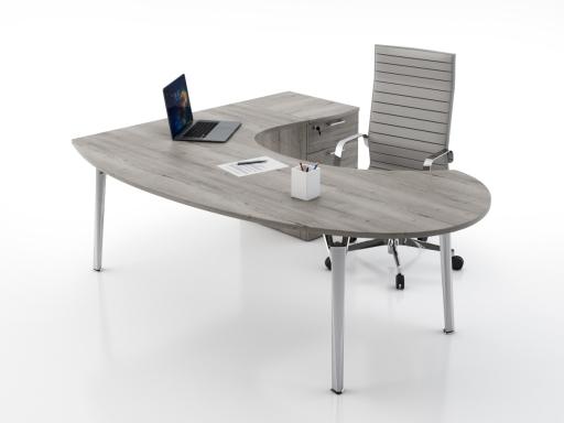 Bureau de direction Compact ovale avec caisson