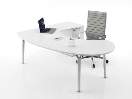 Bureau de direction Compact ovale avec caisson
