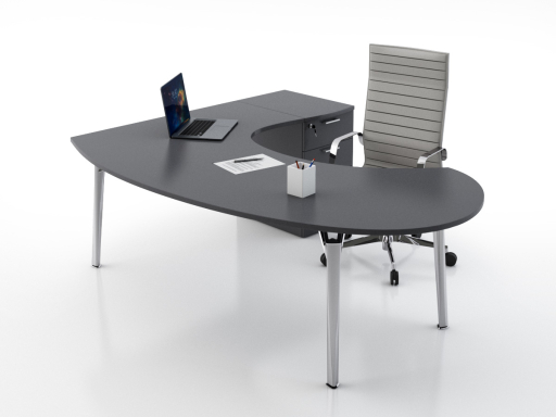 Bureau de direction Compact ovale avec caisson